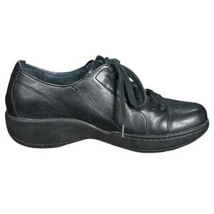 Dansko Women’s Adriana Black Leather Lace Up Dhoes Size 38 US 7.5/8